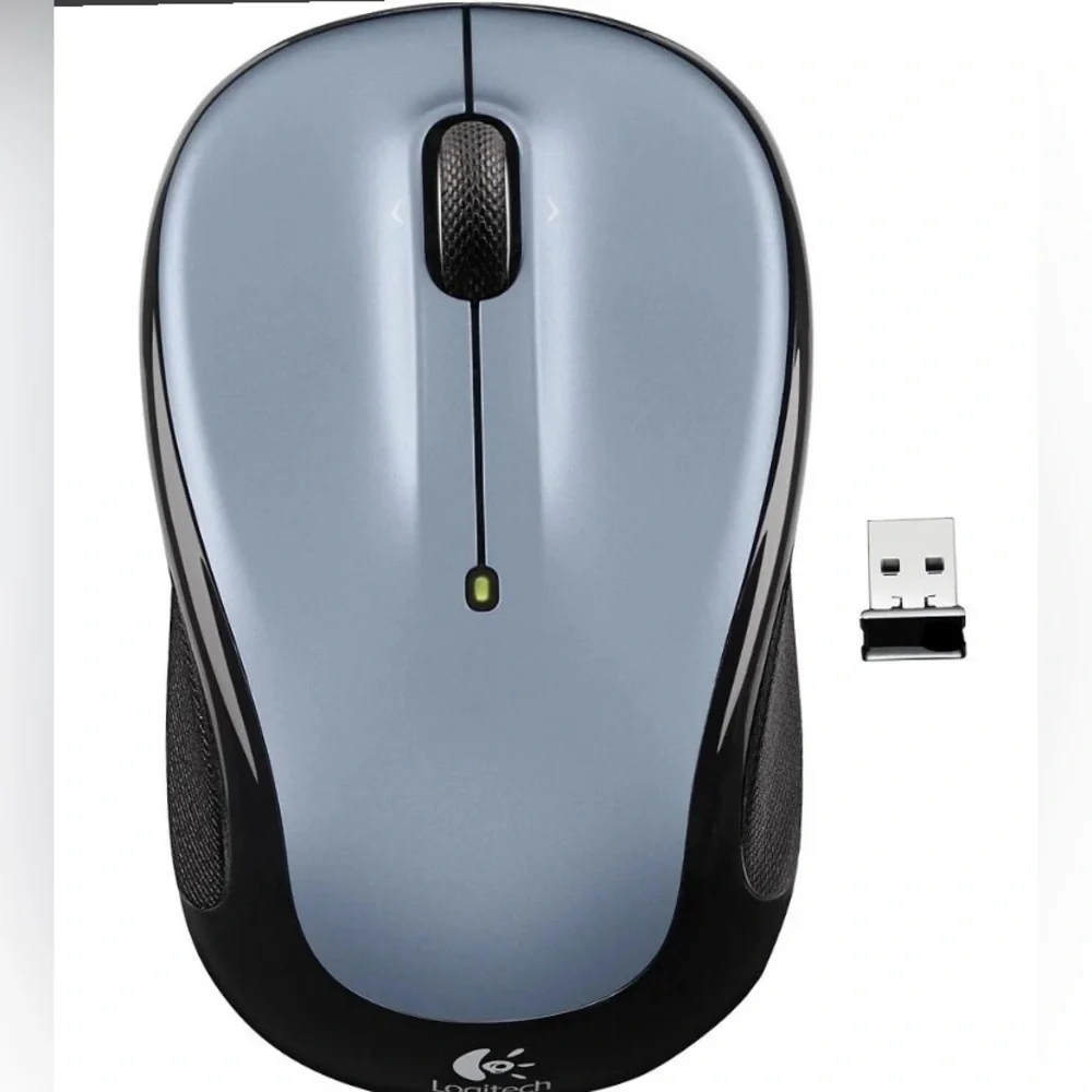 Logitech Gray and Black Wireless Mouse M325 With Dongle Symmetrical Design